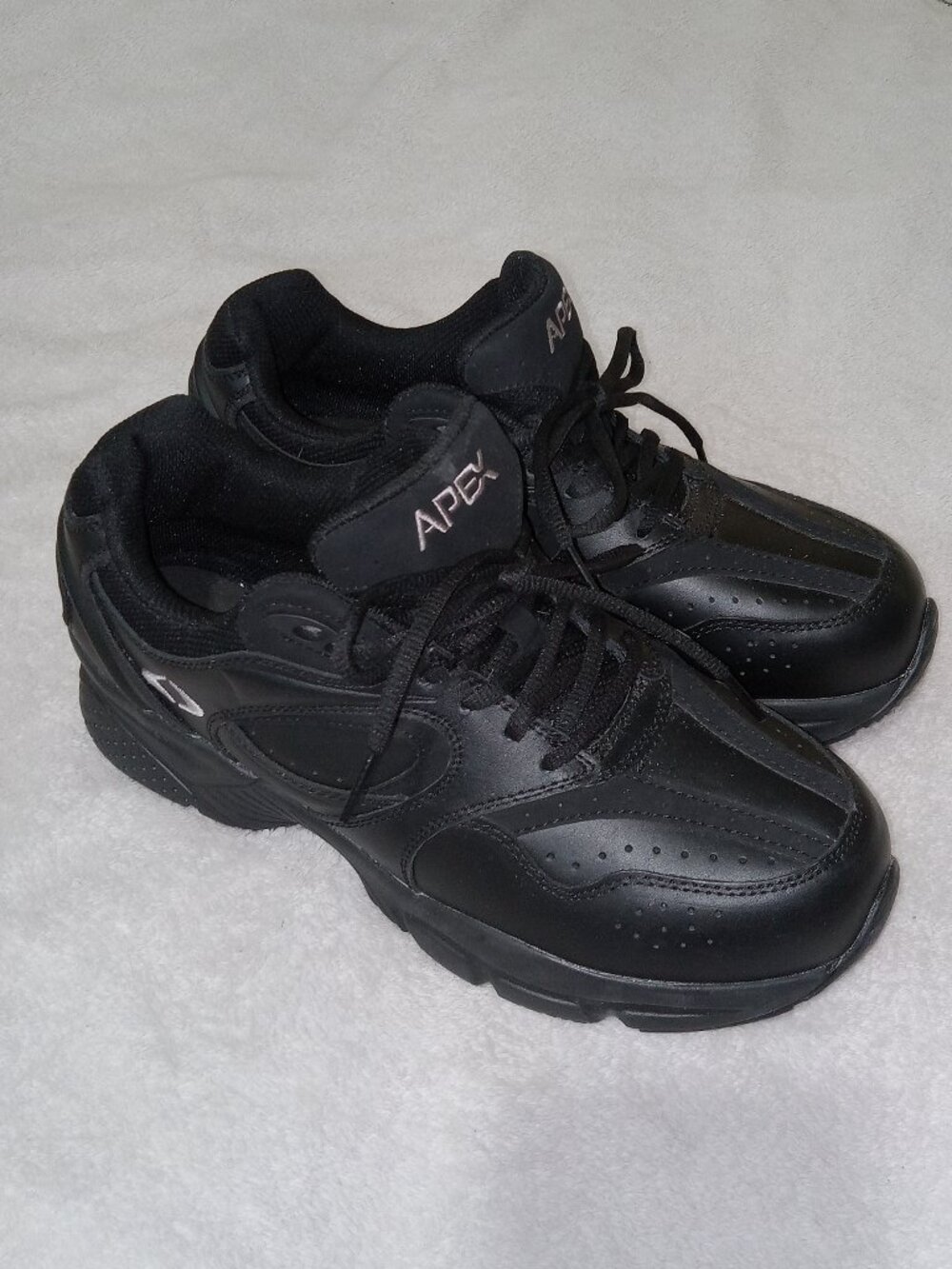 Apex X801 Lenex Walker Men's 9.5 X-Wide Black Diabetic Walking Shoes Leather